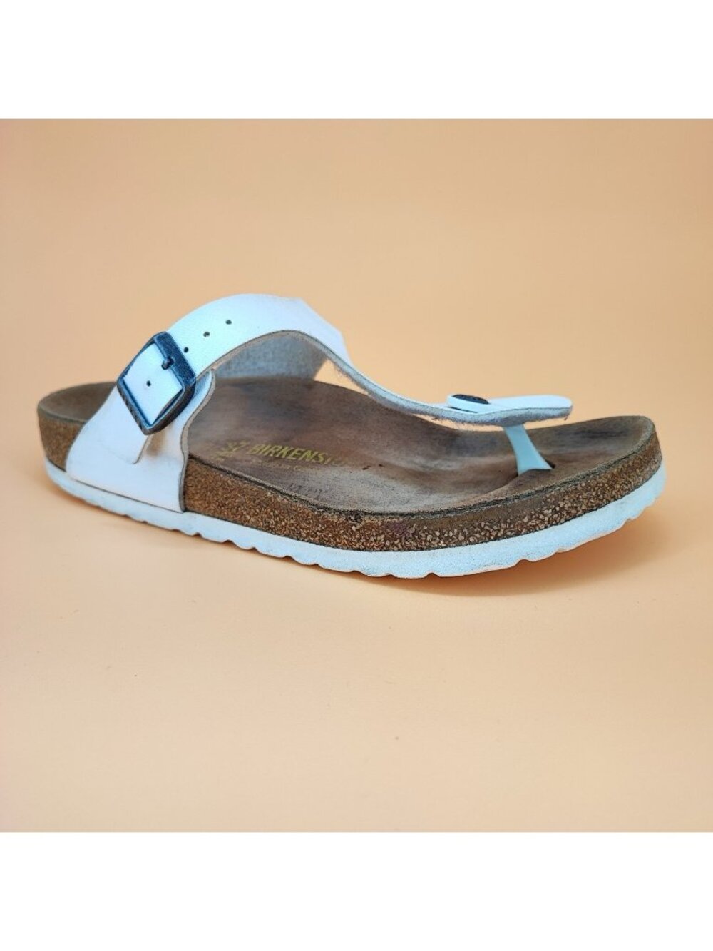 Birkenstock Gizeh Women's Size 6 US Sandals Birko-Flor Regular White Thong Strap